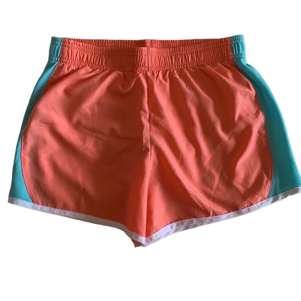 Danskin Now Athletic Peach/Teal Shorts •Girls Size XL